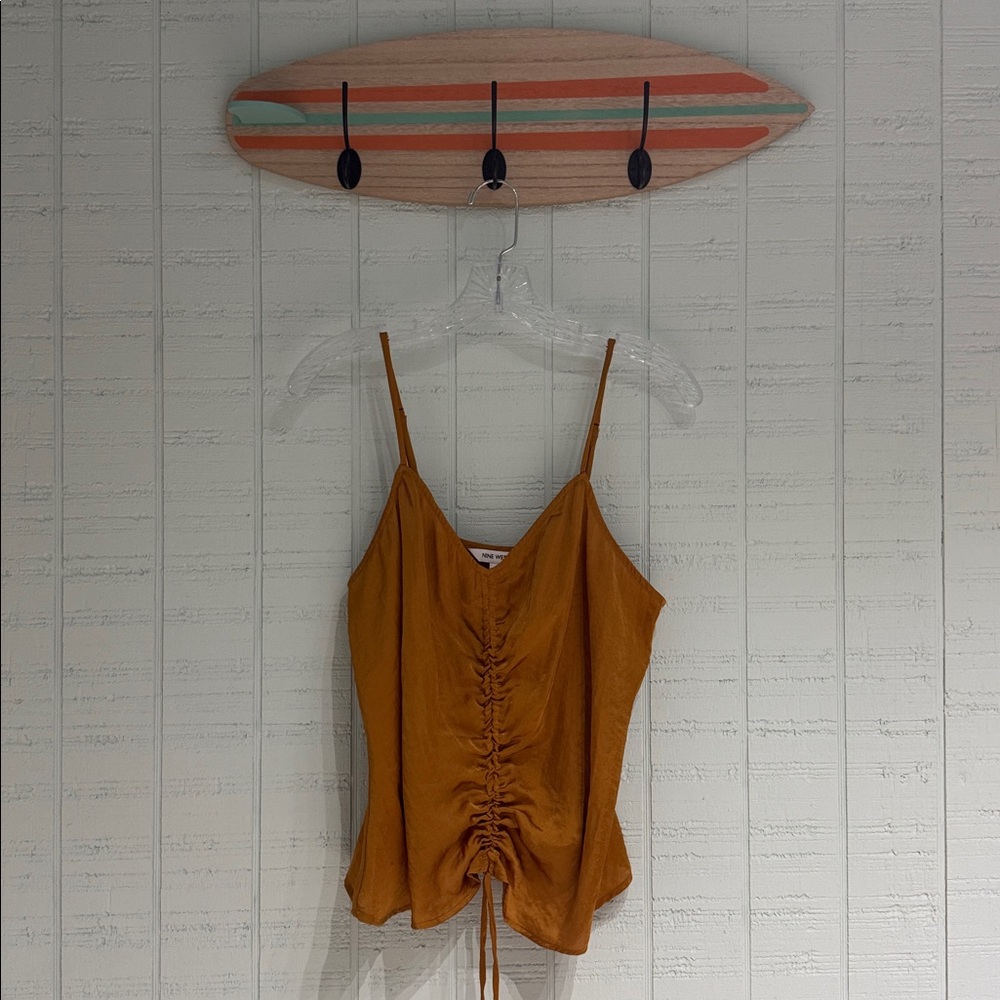 Mustard Gold Ruched Camisole Top